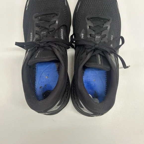 Brooks Adrenaline GTS 23 Men's Size 11.5 Wide 2E Triple Black - Missing Insoles - Picture 12 of 16